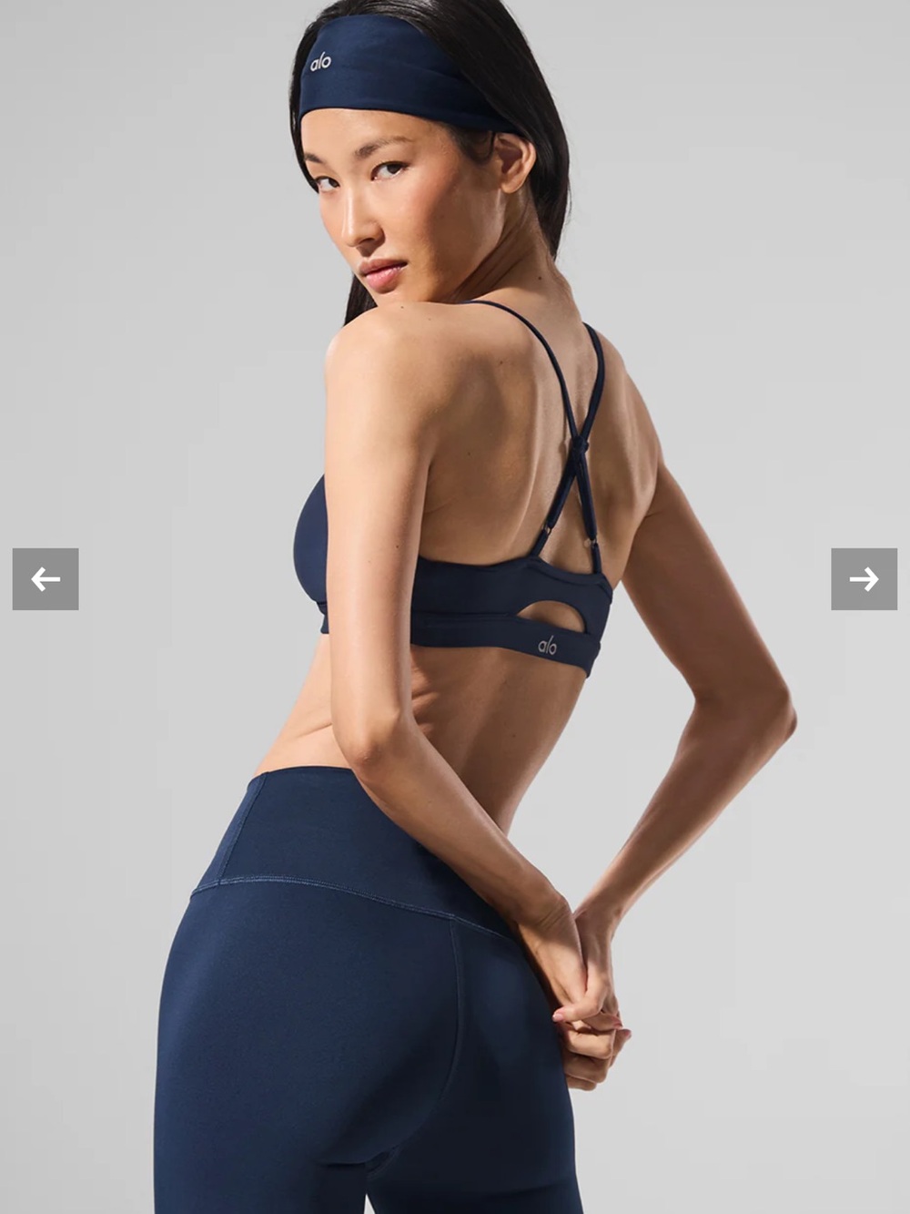 SET ALO Yoga Women’s Navy Strappy Sports Bra + Leggings